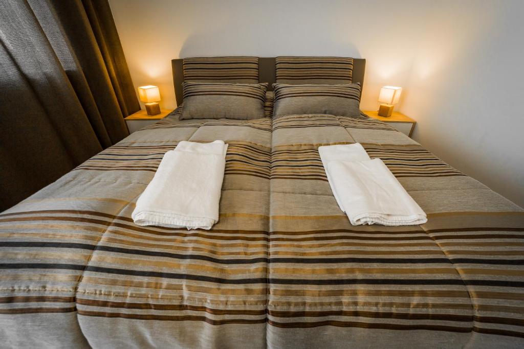 Postel nebo postele na pokoji v ubytování Apartmány pri vstupe do Aquaparku