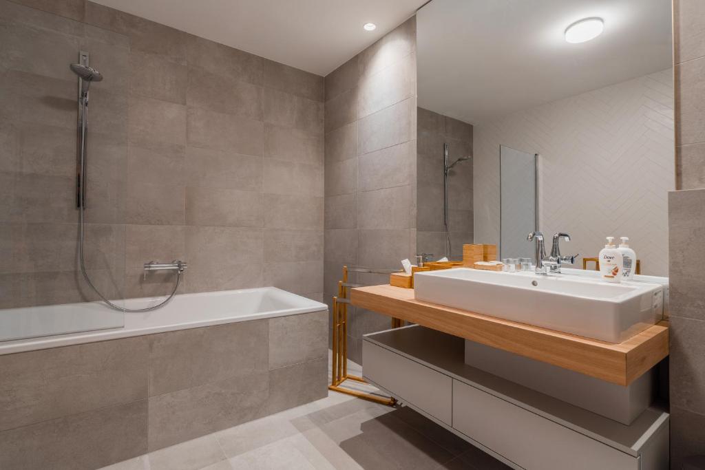 Koupelna v ubytování Apartmány pri vstupe do Aquaparku