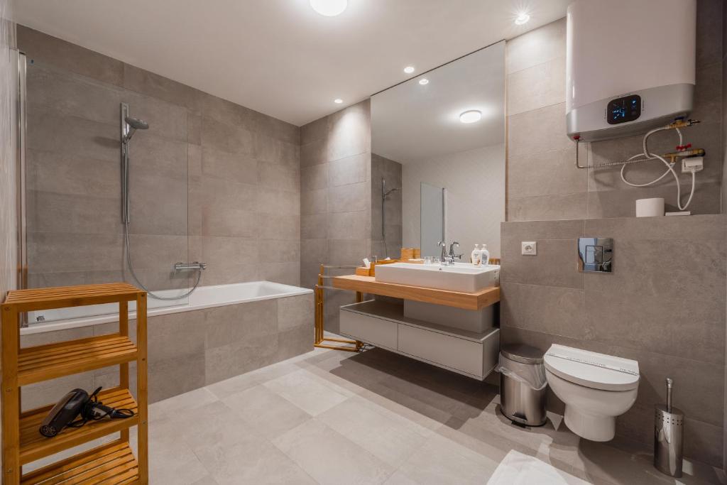 Koupelna v ubytování Apartmány pri vstupe do Aquaparku