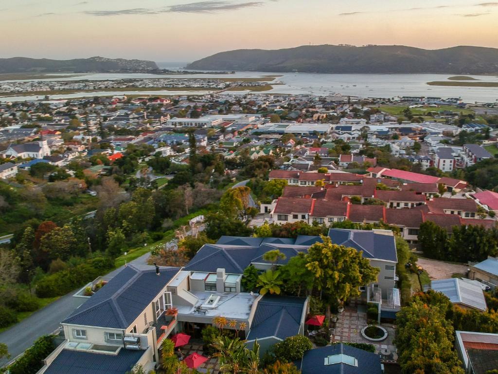 an aerial view of a town with houses at Hillview Boutique Apartments in Knysna