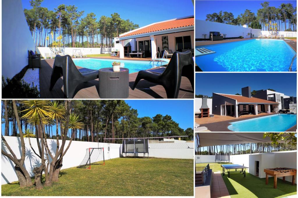 a collage of photos of a pool and a house at MSC Holidays in Charneca
