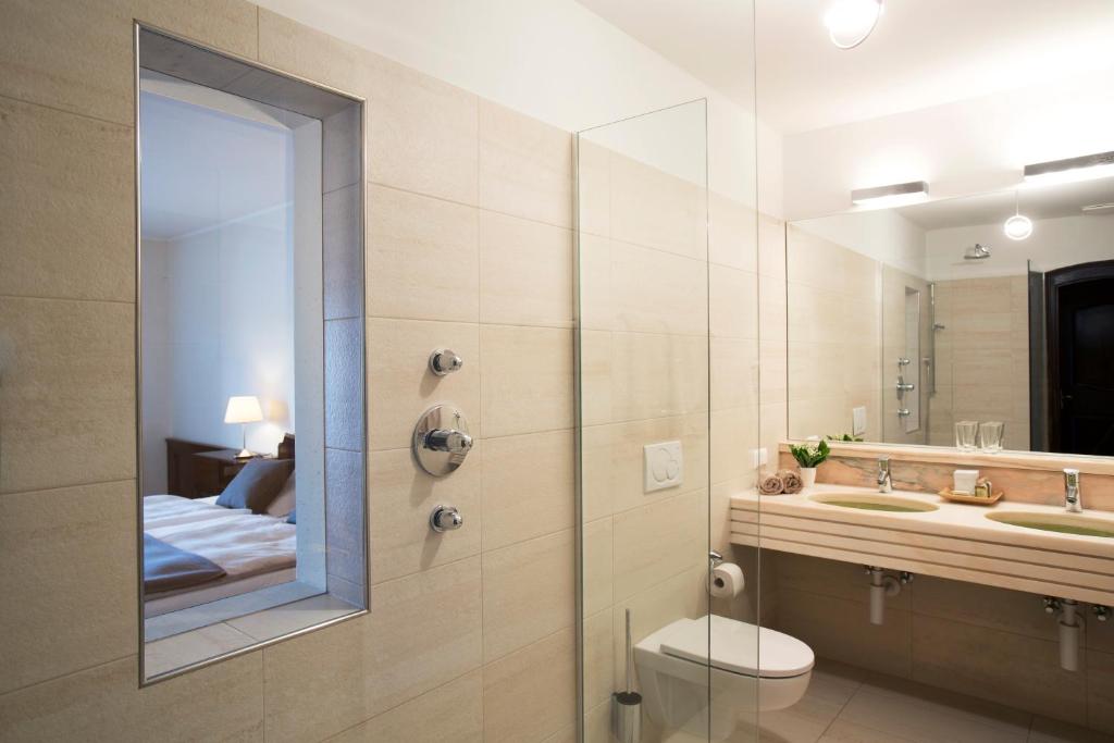 Koupelna v ubytování Hotel Linde