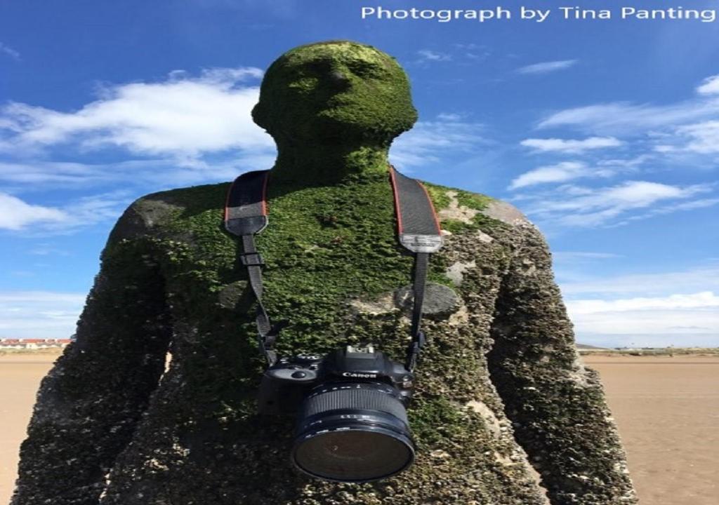 a statue with a camera on its back at TEA in Liverpool - Private - Quiet - Ground Floor - En-suite - Walk-in-shower in Liverpool