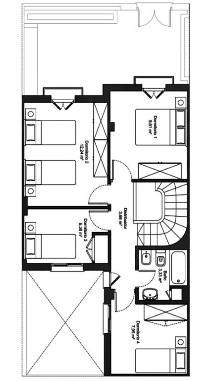 Plan piętra w obiekcie Apartamento Decada Los Alamos