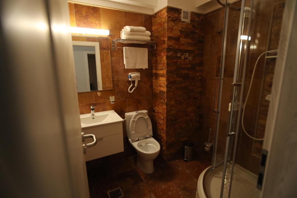 Koupelna v ubytování Hotel Dedal