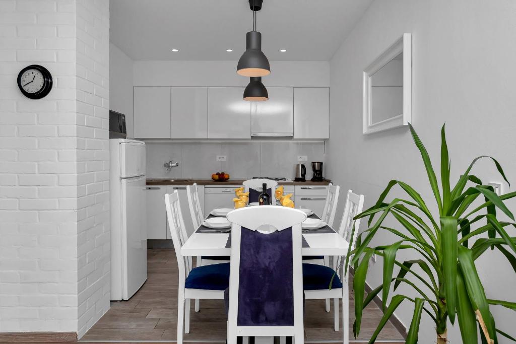Kuchyň nebo kuchyňský kout v ubytování Blue Dream Apartment
