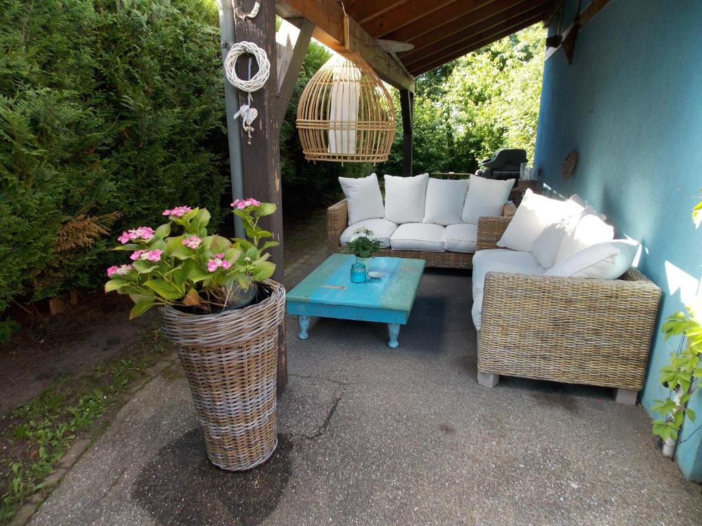 Posezení v ubytování Le Gîte bleu