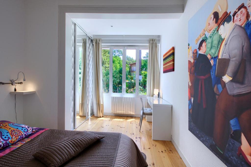 Postel nebo postele na pokoji v ubytování Appartement Pyla Les Cèdres