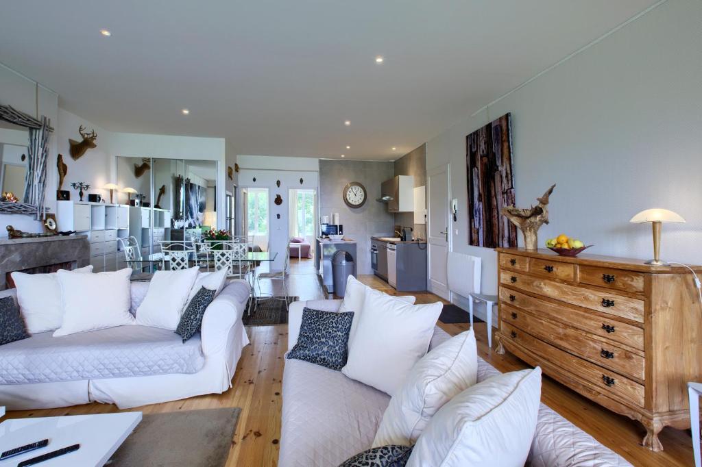 Posezení v ubytování Appartement Pyla Les Cèdres