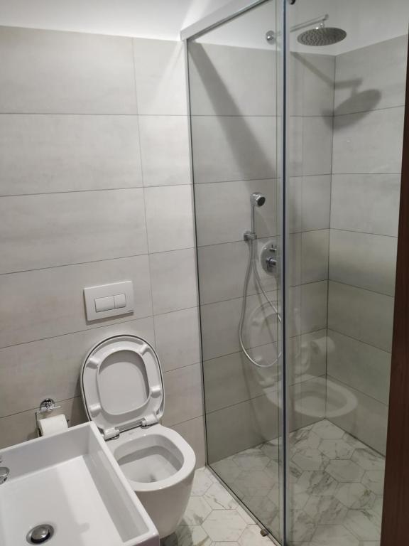 Koupelna v ubytování Hotel Pelikan