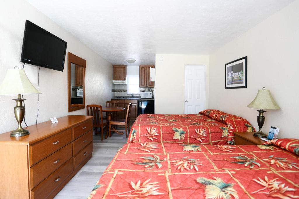 Kuchyň nebo kuchyňský kout v ubytování Stardust Motel