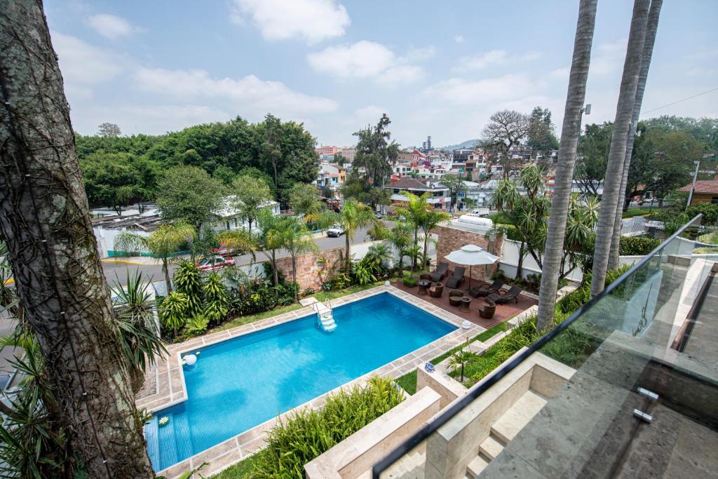 a view of the pool from a hotel room at Colombe Hotel Boutique in Xalapa