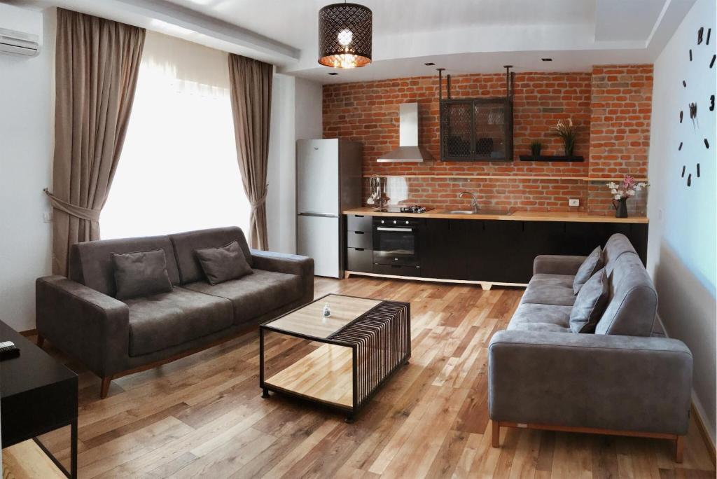 Posezení v ubytování Aquamarine Apartments