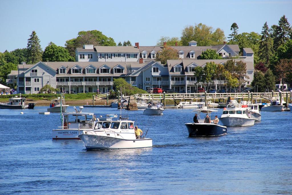 a group of boats in a body of water at The Nonantum Resort in Kennebunkport
