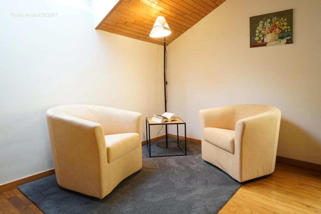 Posezení v ubytování Gîte les gadlis