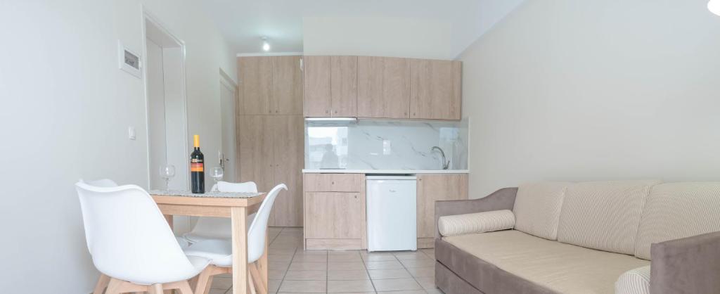 Kuchyň nebo kuchyňský kout v ubytování Pinelopi Hotel