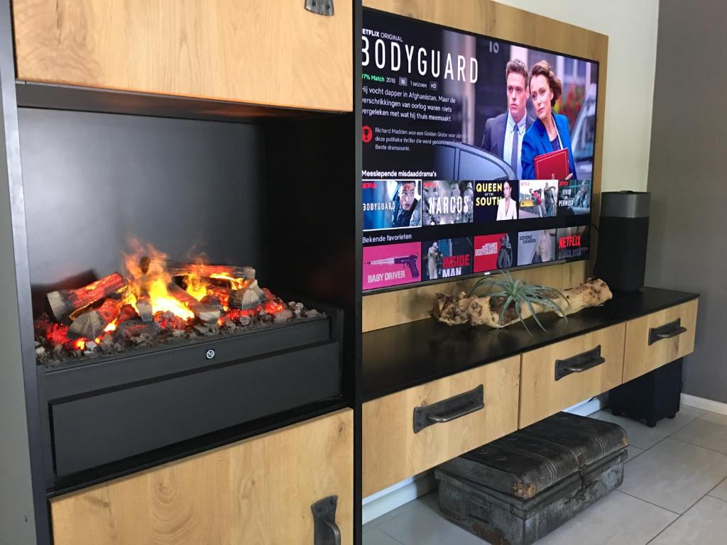 Kuchyň nebo kuchyňský kout v ubytování Beach bungalow Hellevoetsluis