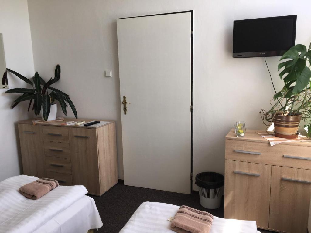 TV a/nebo společenská místnost v ubytování Hotel Jordánek