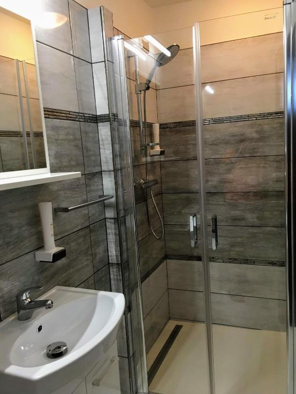 Koupelna v ubytování Hotel Jordánek