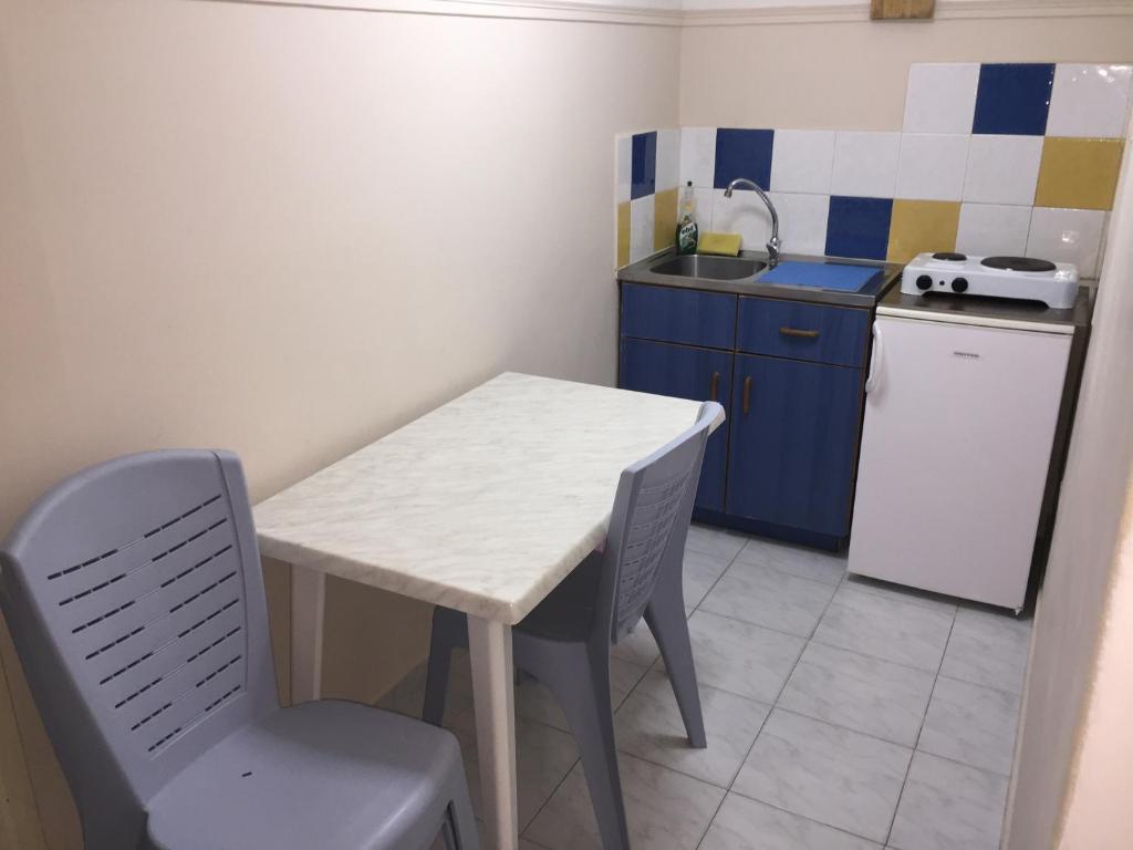 Kuchyň nebo kuchyňský kout v ubytování Dimis Studios and Apartments