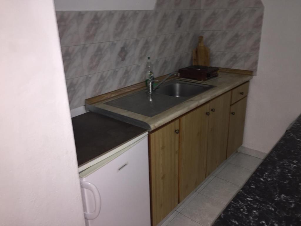 Kuchyň nebo kuchyňský kout v ubytování Dimis Studios and Apartments