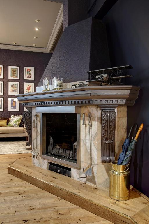 Kuchyň nebo kuchyňský kout v ubytování Boutique Hotel KRISTOFS