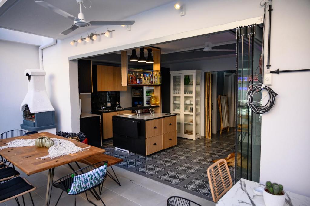 Kuchyň nebo kuchyňský kout v ubytování Retro luxury rooms