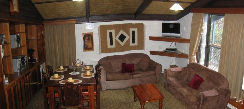 Χώρος καθιστικού στο Brucktal Apartment