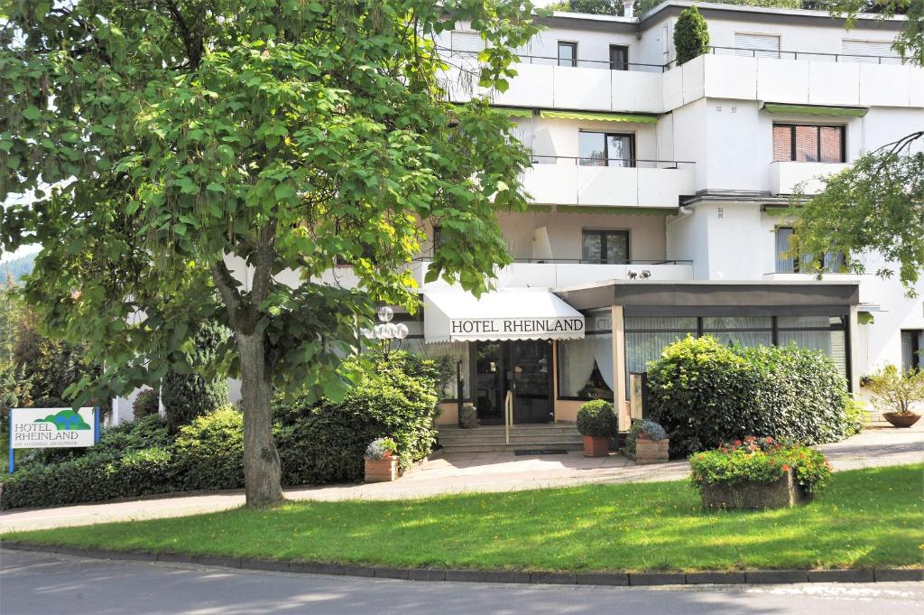 巴特歐波的住宿－萊茵蘭酒店，享有酒店客房前方的景致。