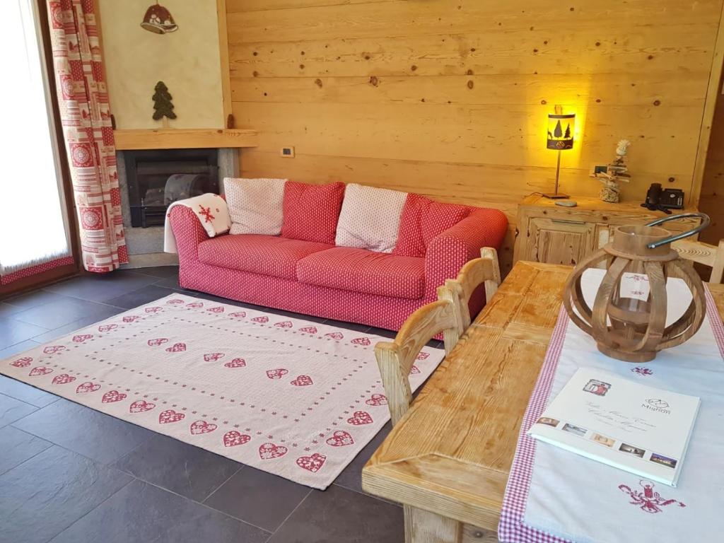 Posezení v ubytování Chalets Mignon