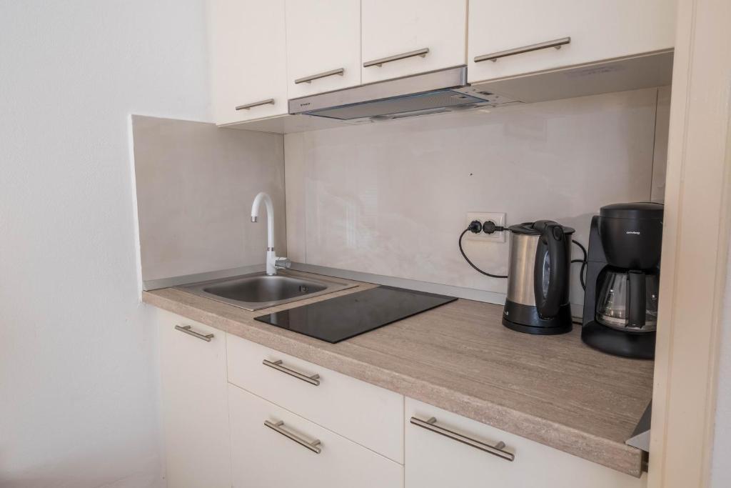 Kuchyň nebo kuchyňský kout v ubytování Apartments Fina