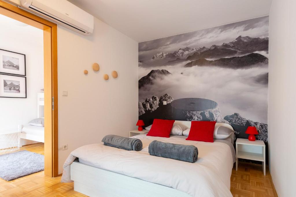 Postel nebo postele na pokoji v ubytování Krona Apartments