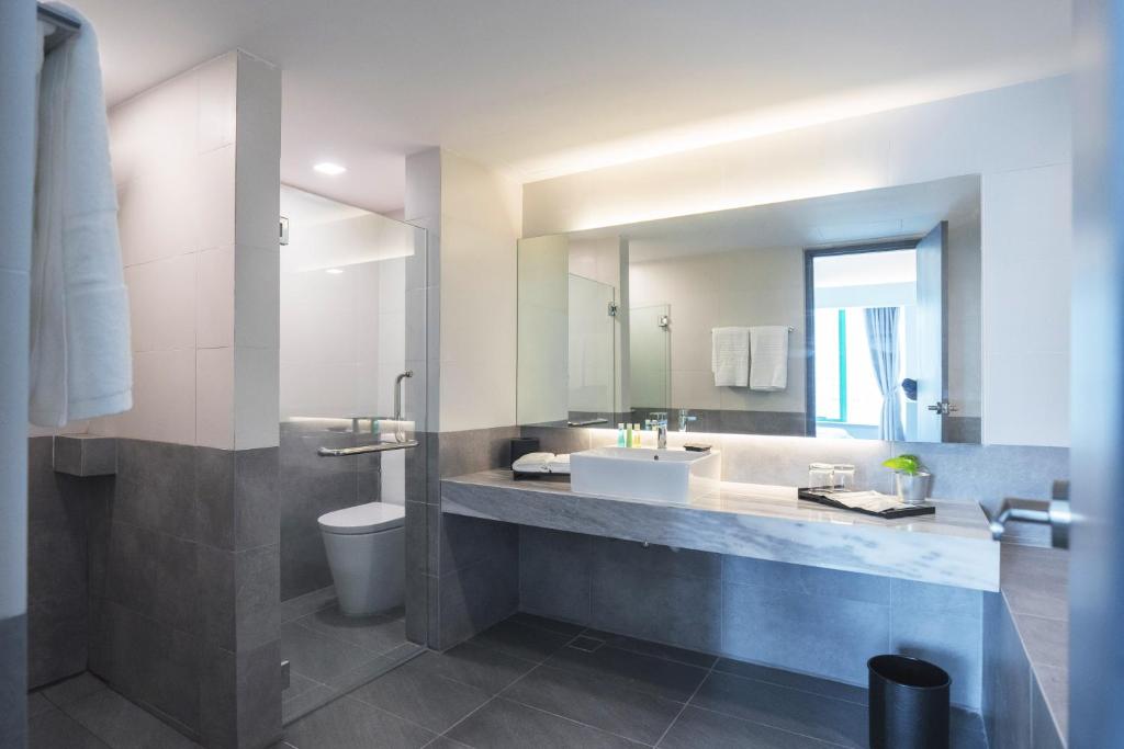 Koupelna v ubytování Z HOTEL