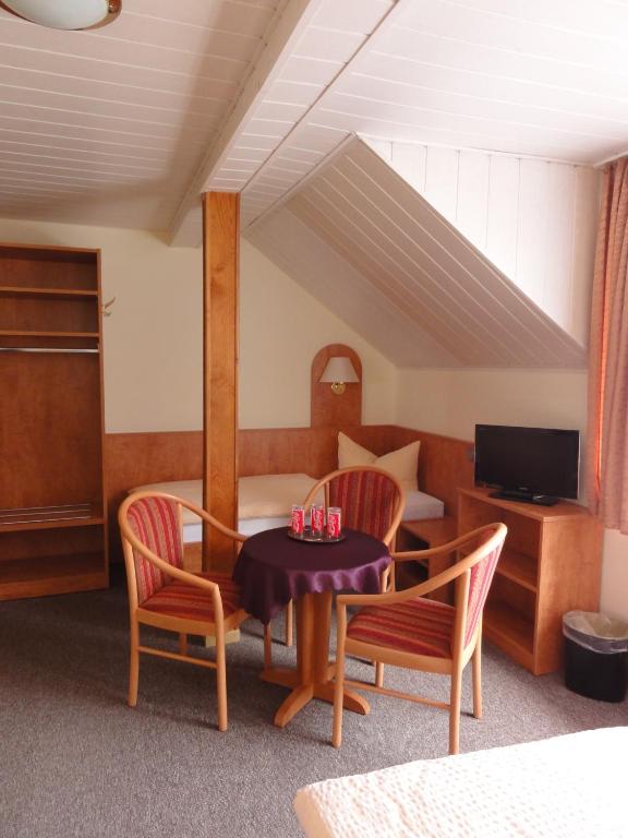 TV a/nebo společenská místnost v ubytování Hotel Garni Melchendorf