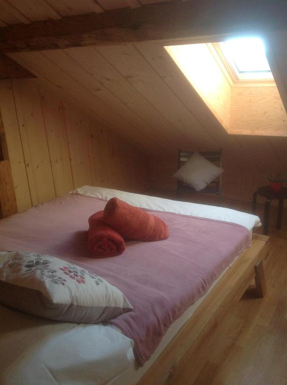 Postel nebo postele na pokoji v ubytování Bois-raiguel chasseral