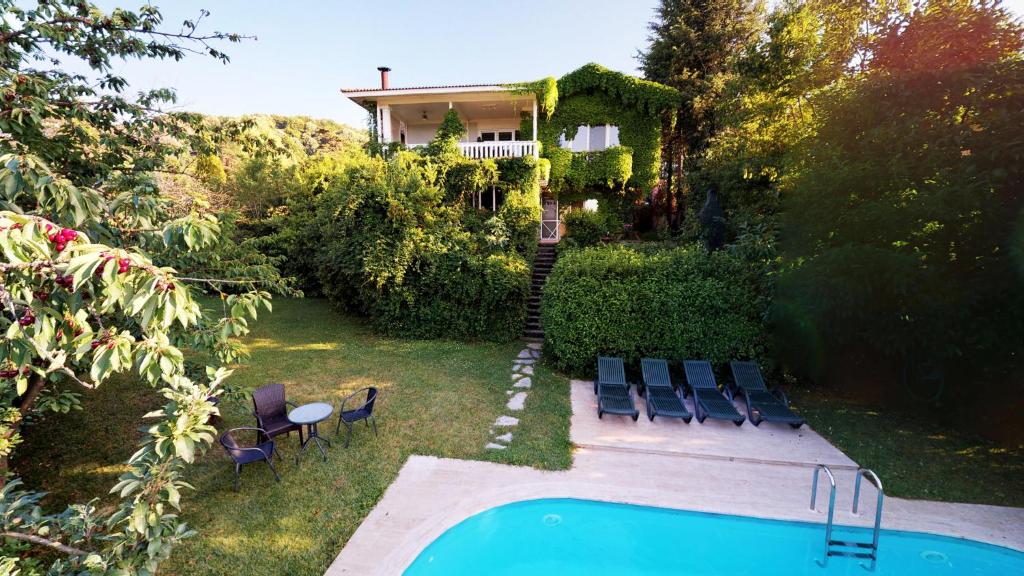 a house with a swimming pool in the yard at Villa Yanik - Sapanca in Sapanca