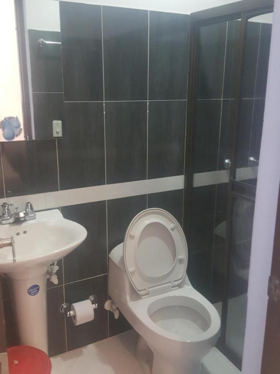 Koupelna v ubytování Hotel Laureles Park
