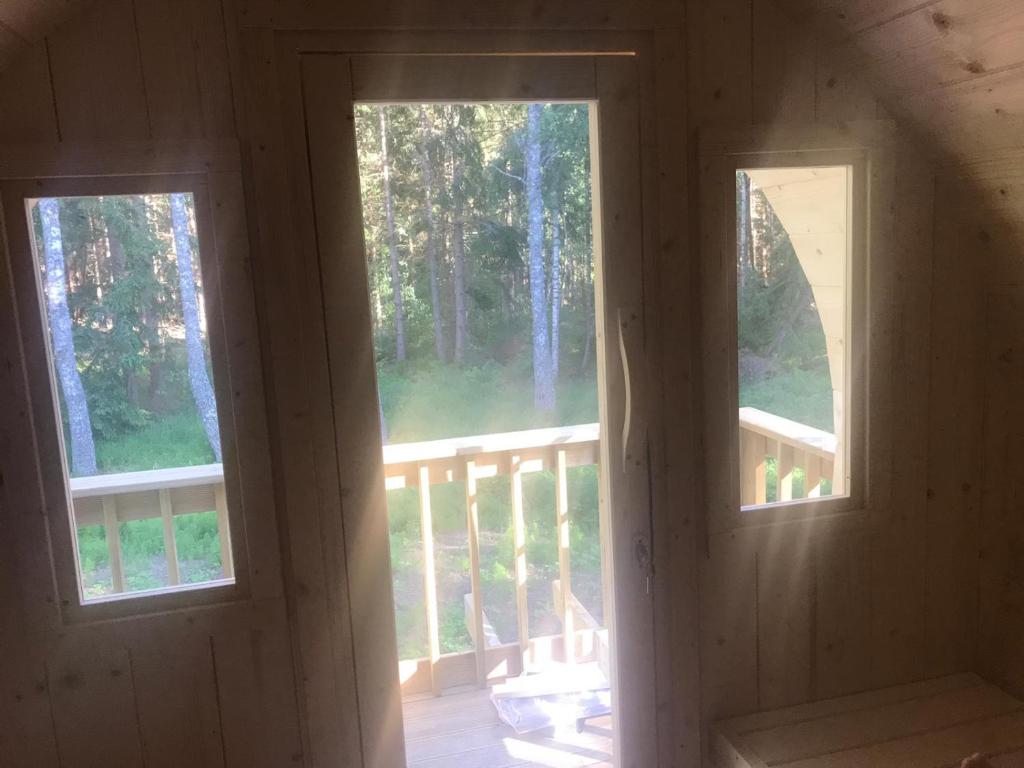 Balkón nebo terasa v ubytování Ferienhaus Småland