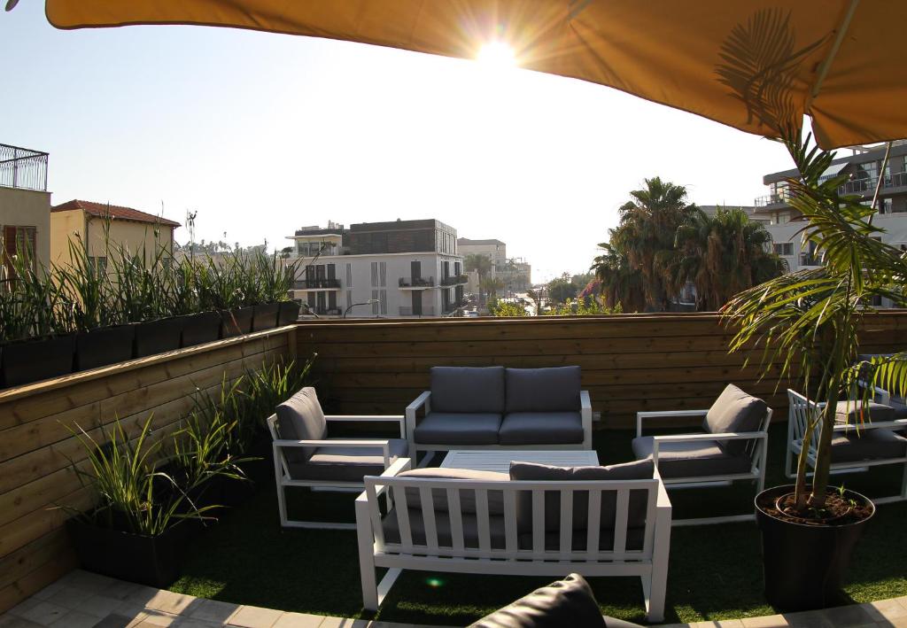 Balkón nebo terasa v ubytování Jaffo Tel-Aviv King Gallery Boutique Hotel