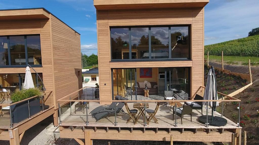 Balkón nebo terasa v ubytování COTTAGES ANTOINETTE