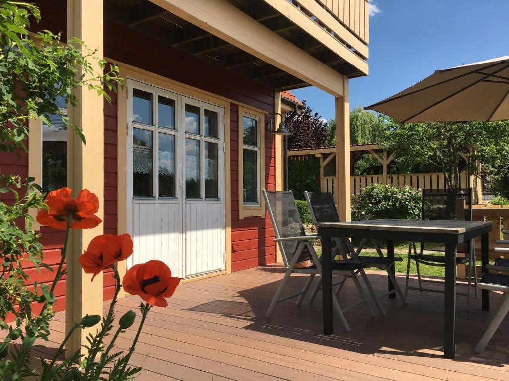 Patio nebo venkovní prostory v ubytování Holzferienhaus
