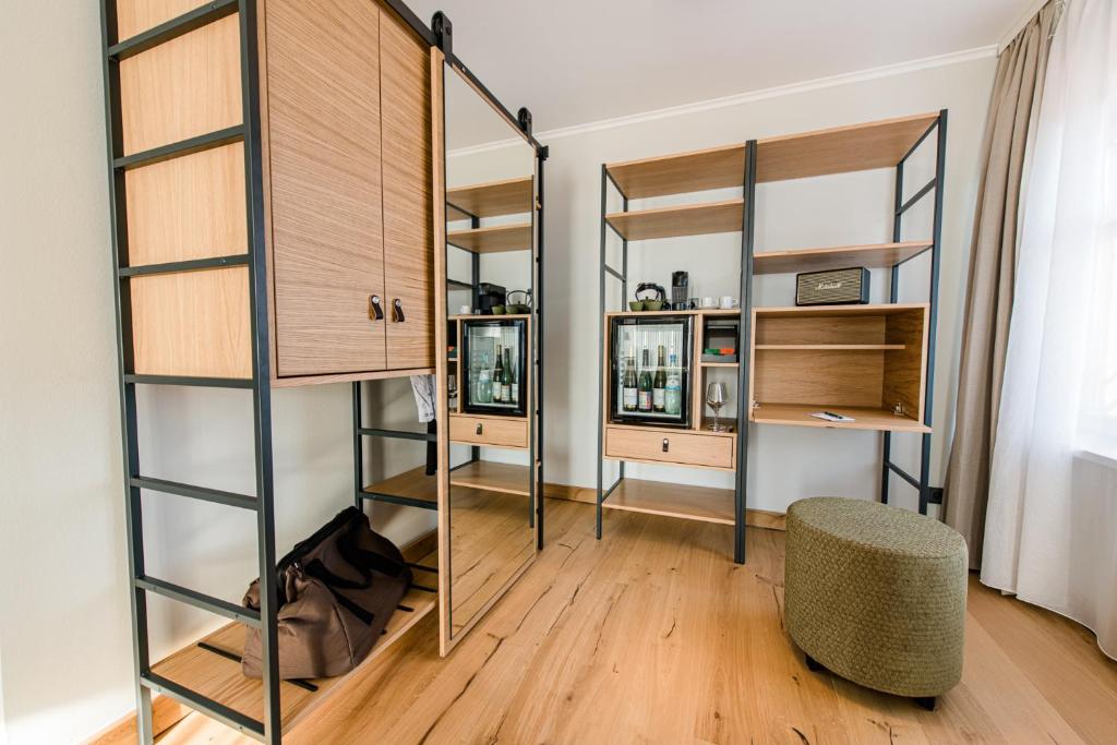 Kuchyň nebo kuchyňský kout v ubytování Weinhotel Freylich Zahn