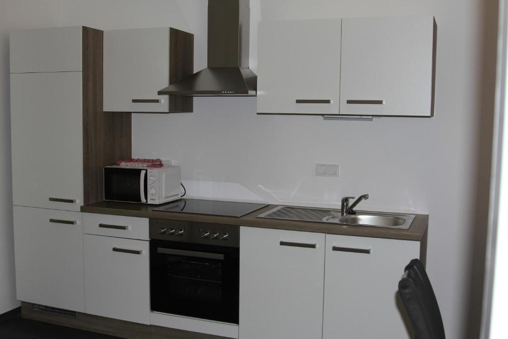 Kuchyň nebo kuchyňský kout v ubytování Apartment Fonhauser