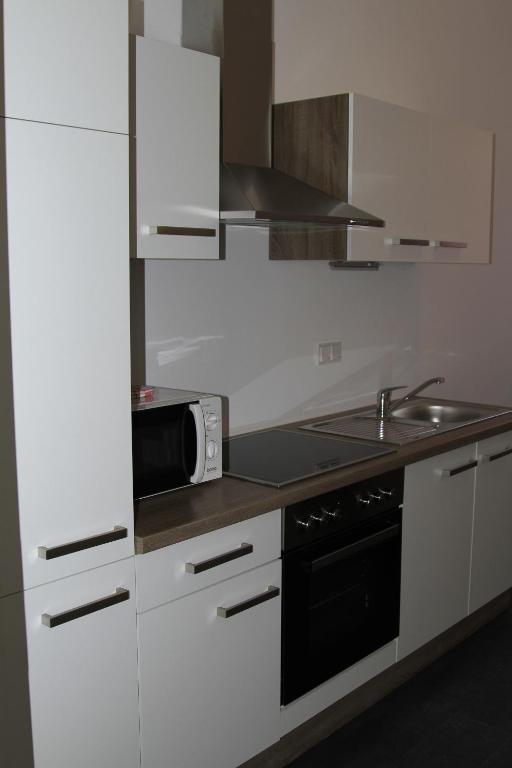 Kuchyň nebo kuchyňský kout v ubytování Apartment Fonhauser