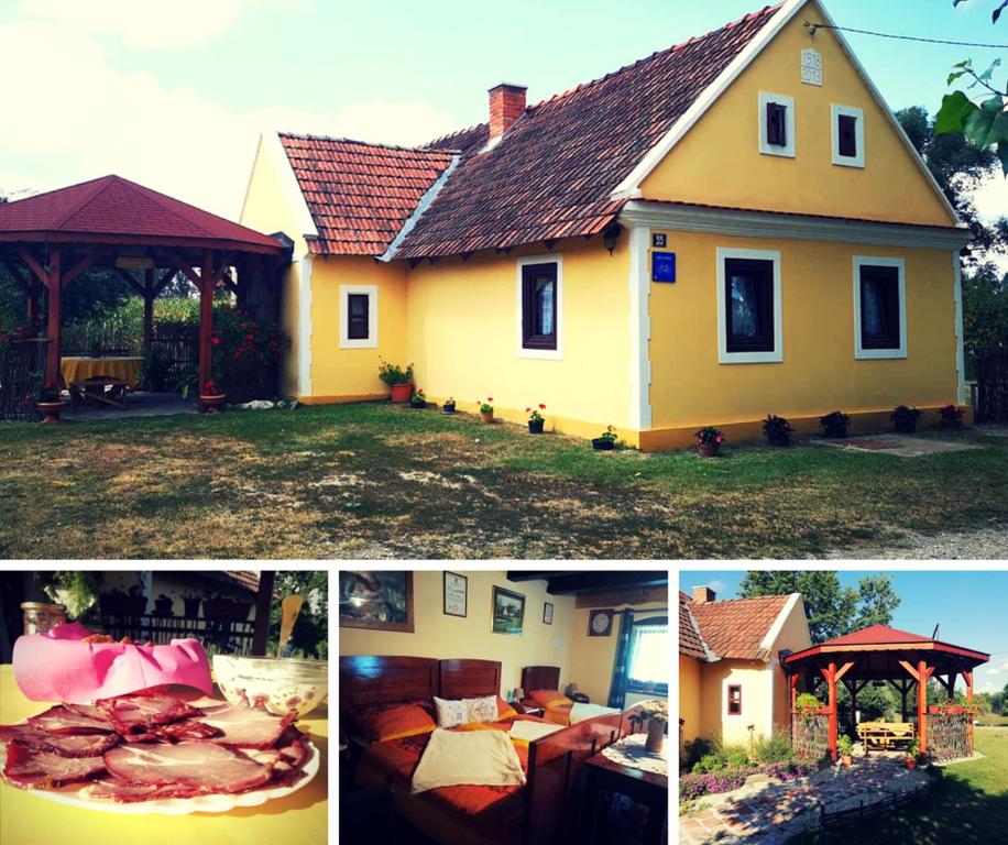 un collage de fotos de una casa y una casa en Country House Ivančan en Molve