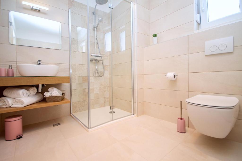 Koupelna v ubytování Villa Tela