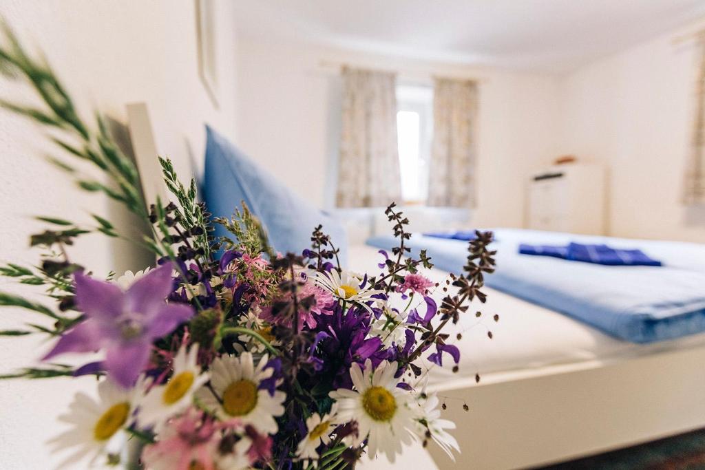 Postel nebo postele na pokoji v ubytování Untersteinhaus