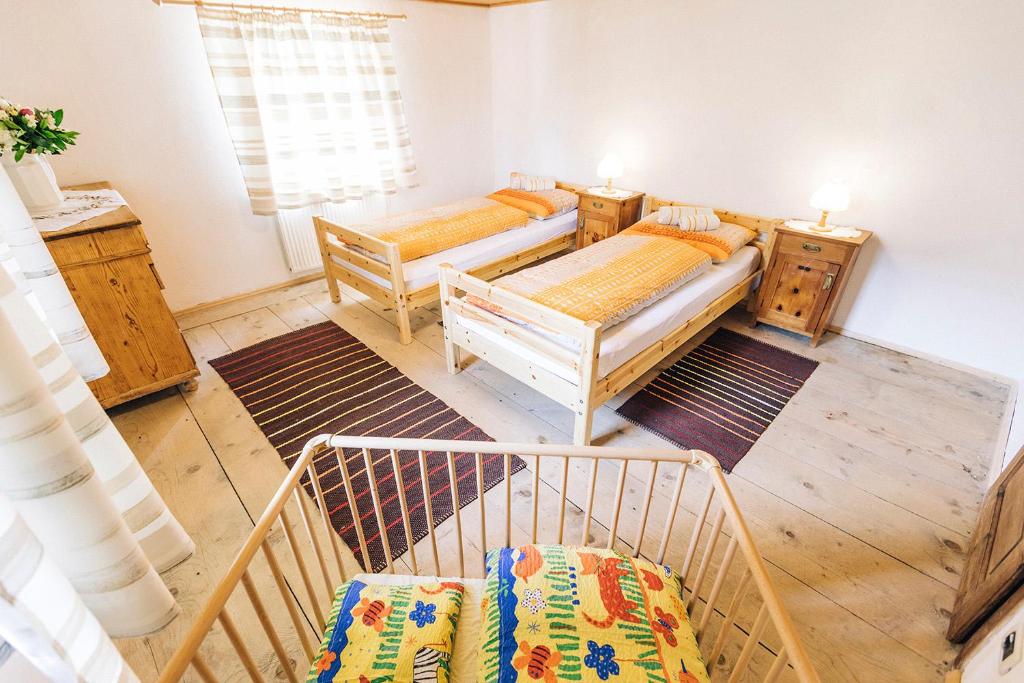Postel nebo postele na pokoji v ubytování Untersteinhaus