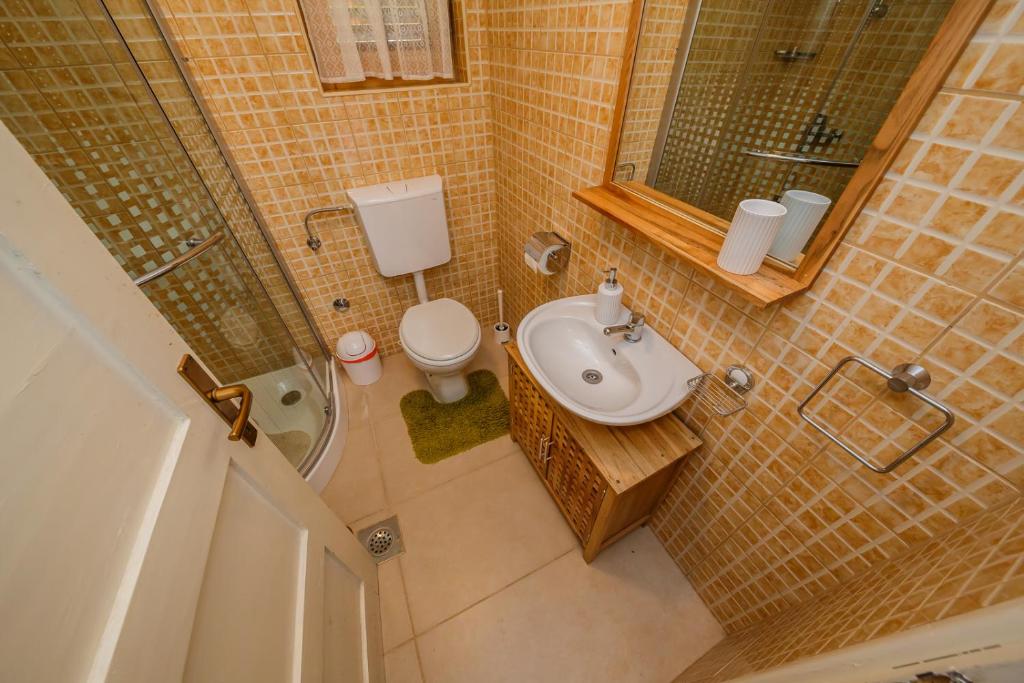 Koupelna v ubytování Beautiful cottage with heated pool for 22 ppl