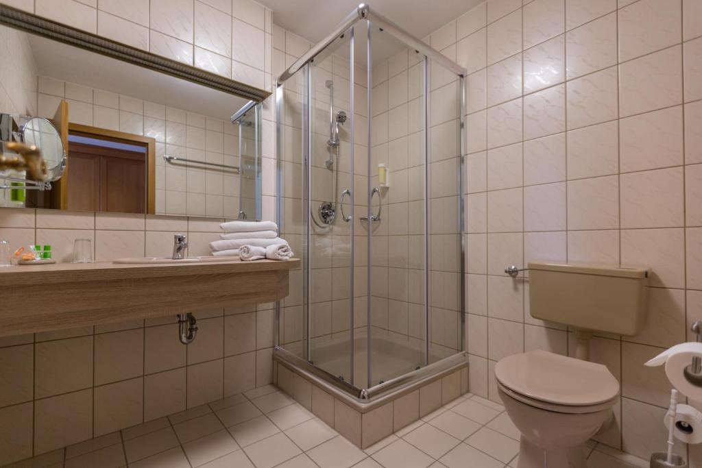 Koupelna v ubytování Fränkischer Hof